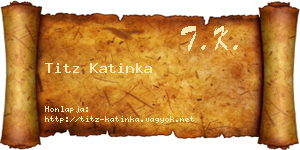 Titz Katinka névjegykártya